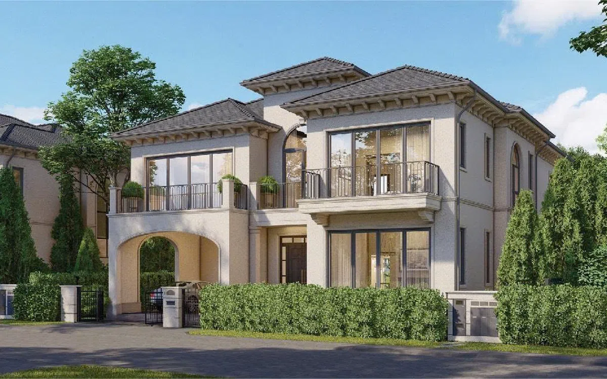 Phối cảnh mặt tiền biệt thự Park Village phong cách châu Âu