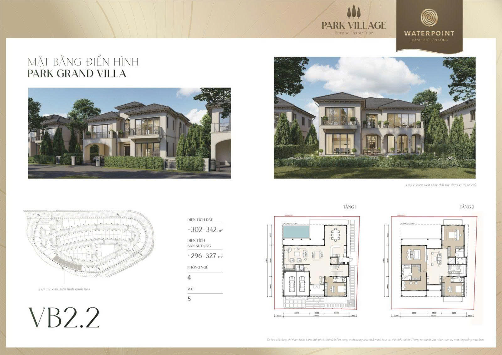 Mặt bằng mẫu biệt thự Grand Villa VB2.2